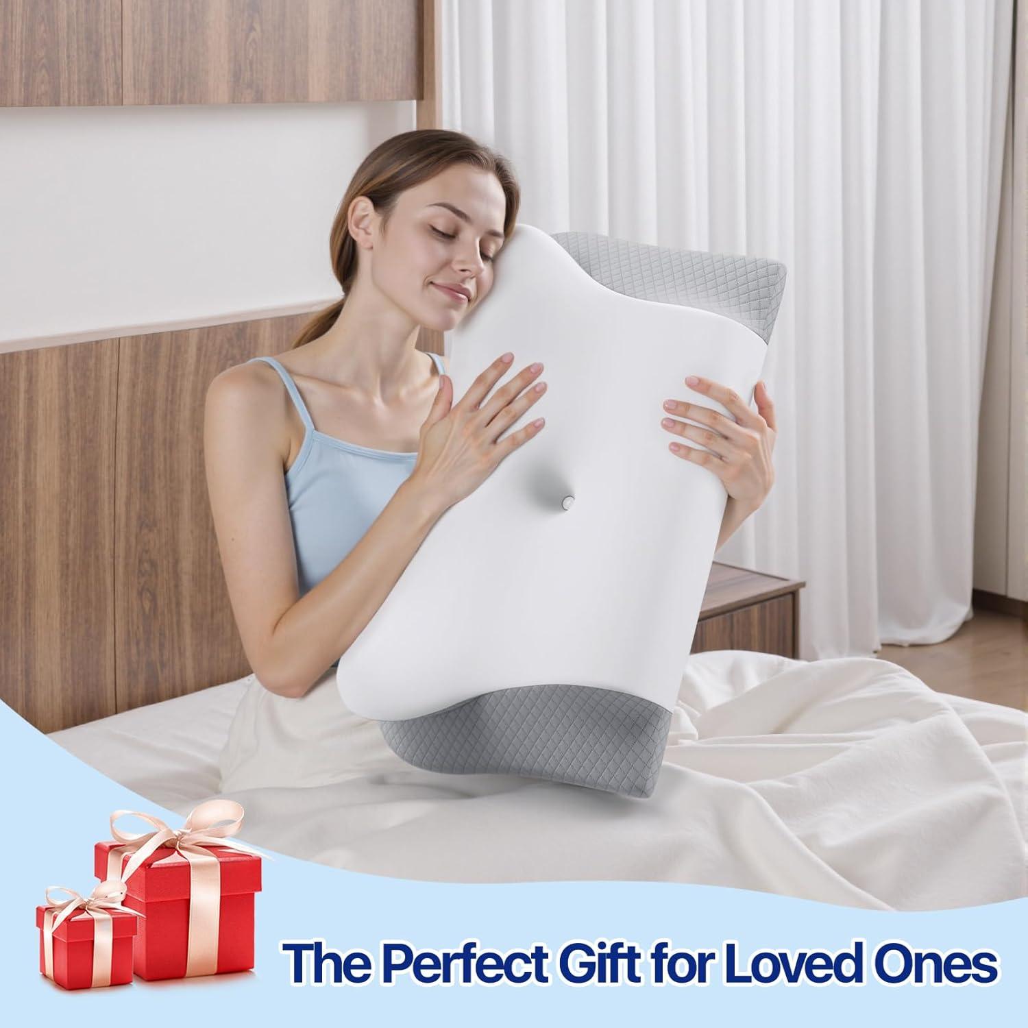 Almohada de Cuello Ergonómica Secailog PL02 2 en 1 Viscoelástica