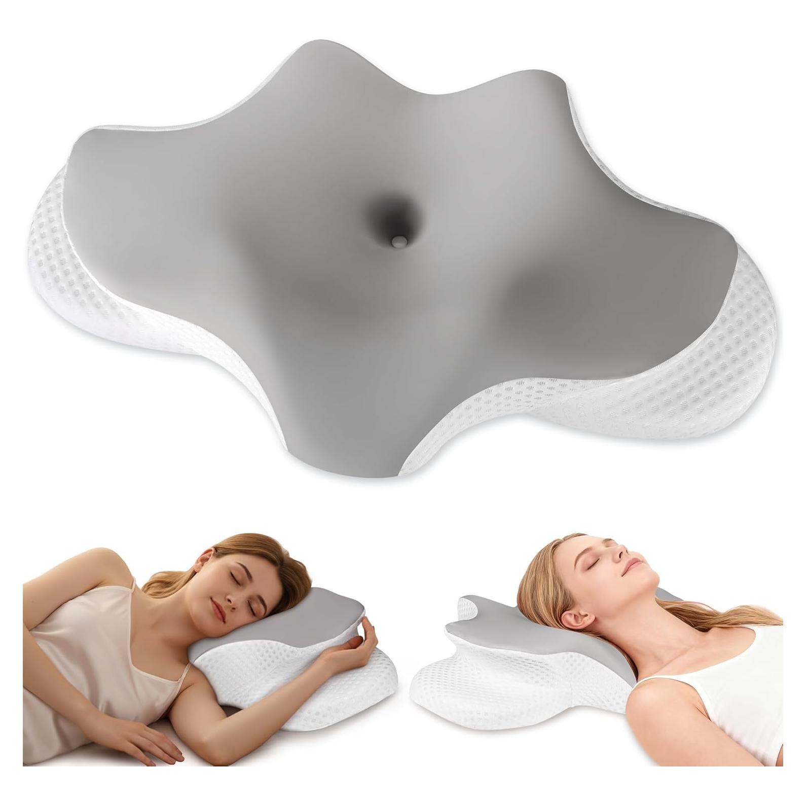 Almohada Cervical Ergonomica FGNTWP Gris Oscuro 2 Alturas