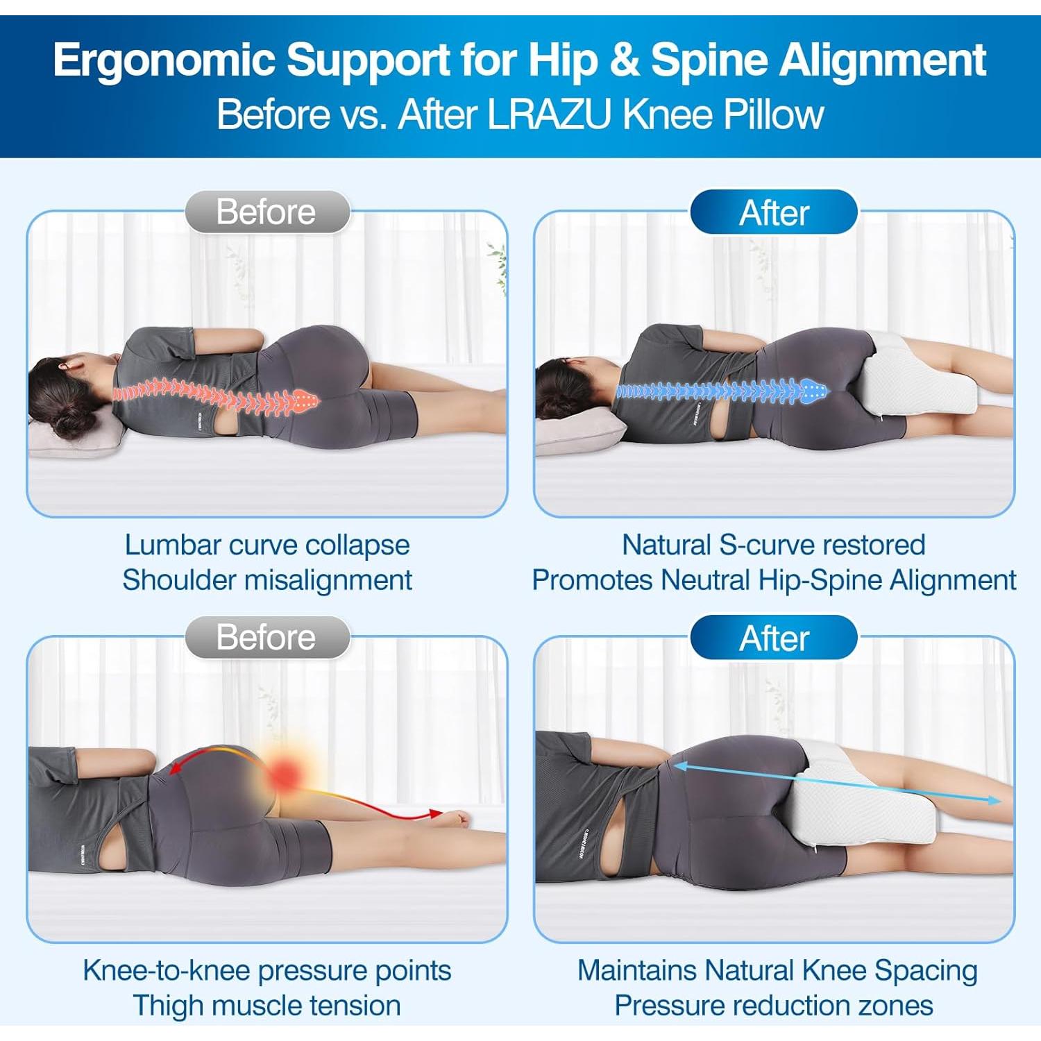 Almohada para Rodillas Ajustable LRAZU Espuma Viscoelástica 35.56 cm