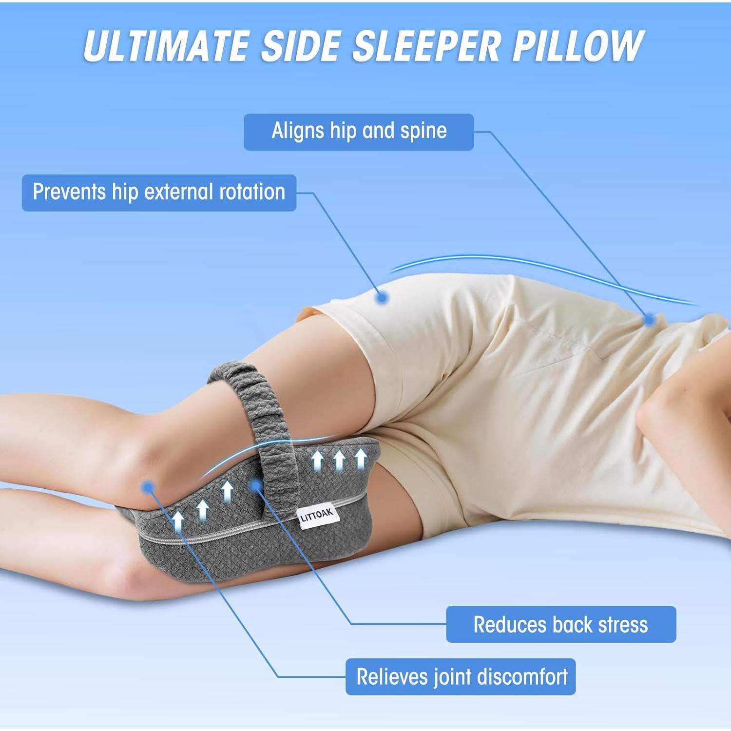 Almohada para Rodillas LITTOAK Espuma Viscoelástica Ajustable