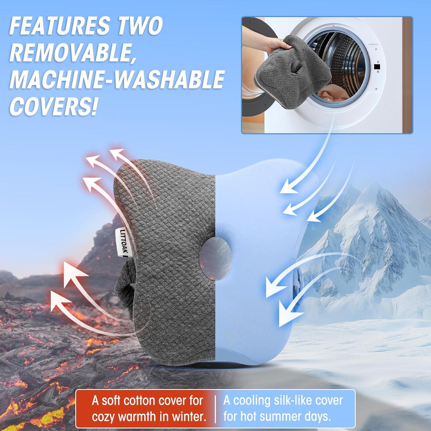 Almohada para Rodillas LITTOAK Espuma Viscoelástica Ajustable