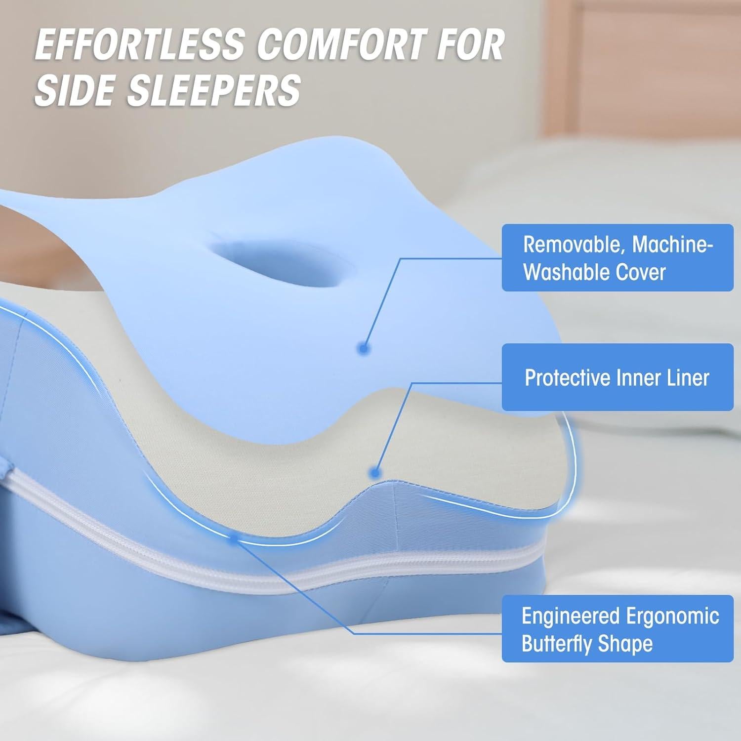 Almohada para Rodillas LITTOAK Espuma Viscoelástica Ajustable