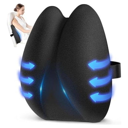 Almohada Lumbar Ergonómica Vadef Negra con Espuma de Memoria