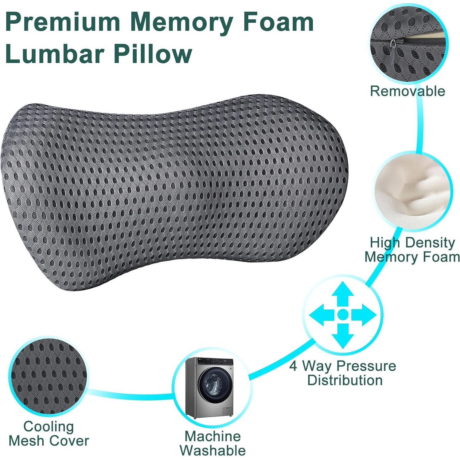 Almohada Lumbar Ergonómica Powerole DW1068 Espuma Viscoelástica