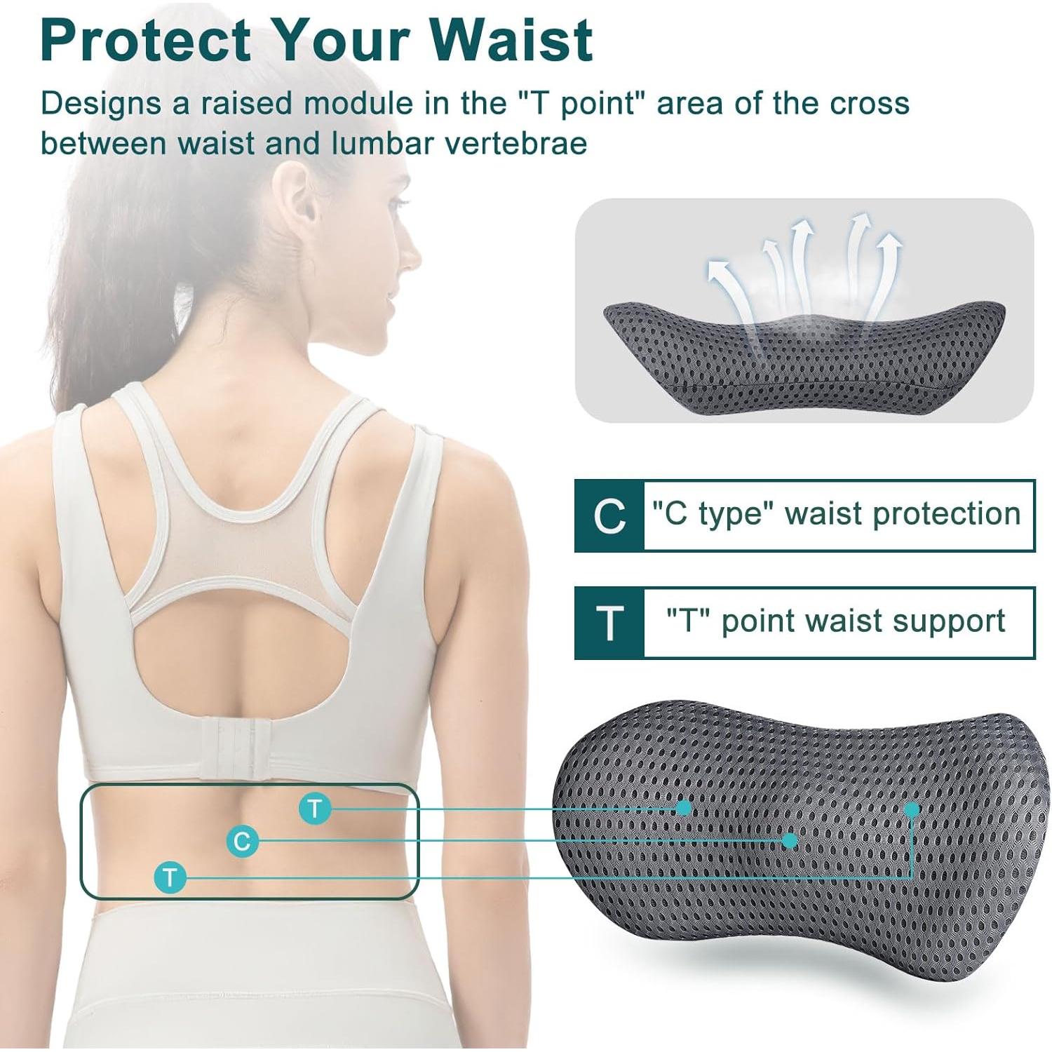 Almohada Lumbar Ergonómica Powerole DW1068 Espuma Viscoelástica