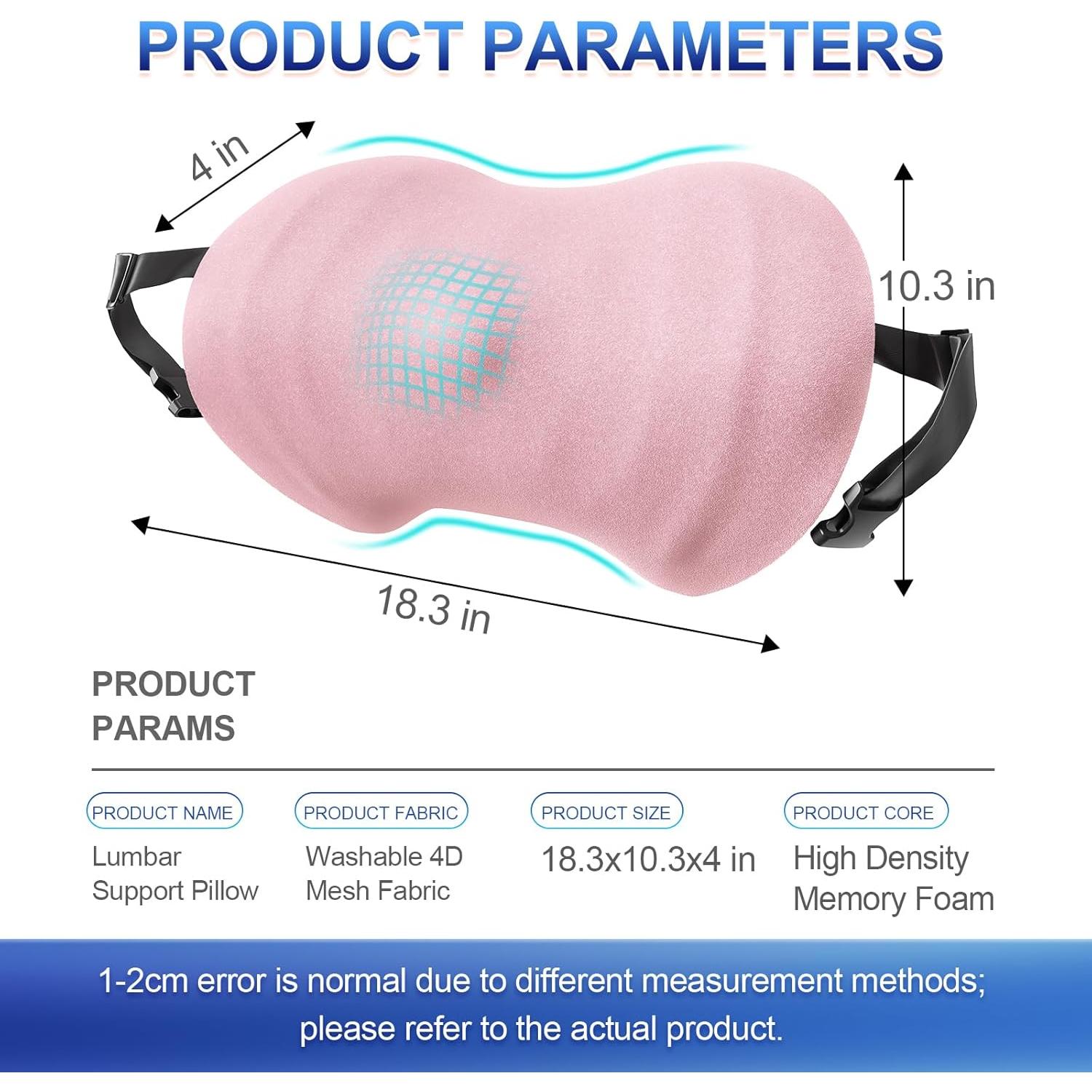 Almohada Lumbar Ergonómica BYMECOST Rosa Espuma Viscoelástica