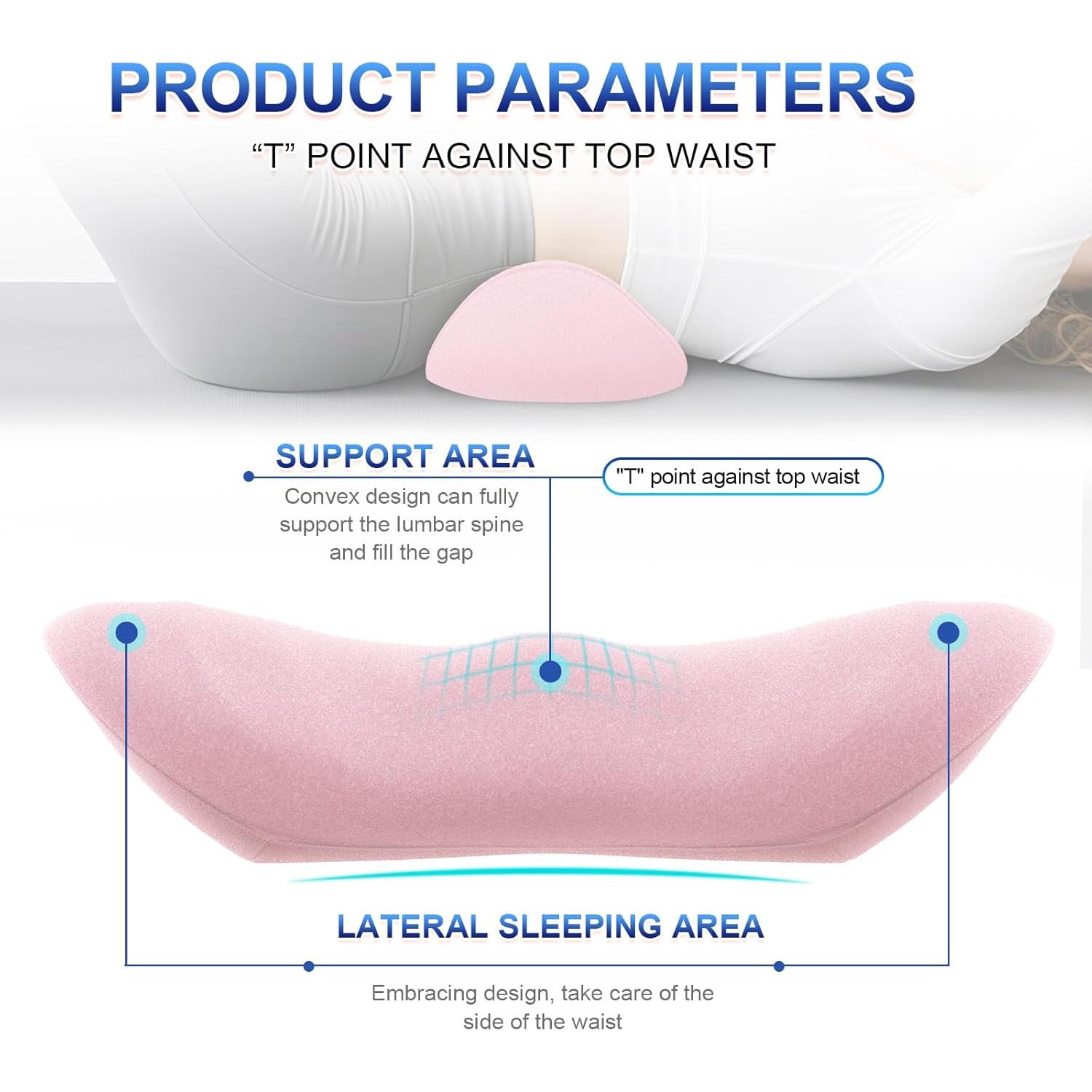 Almohada Lumbar Ergonómica BYMECOST Rosa Espuma Viscoelástica