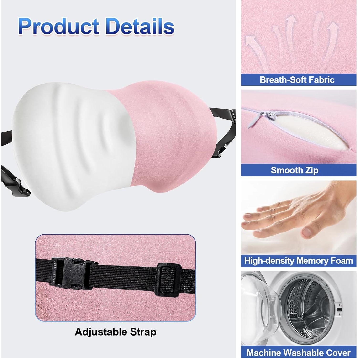 Almohada Lumbar Ergonómica BYMECOST Rosa Espuma Viscoelástica