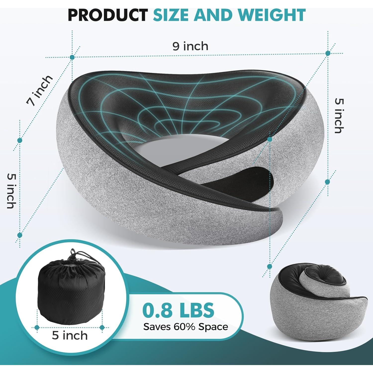 Almohada de Cuello Ergonómica FIOGIKO Gris - Espuma Viscoelástica