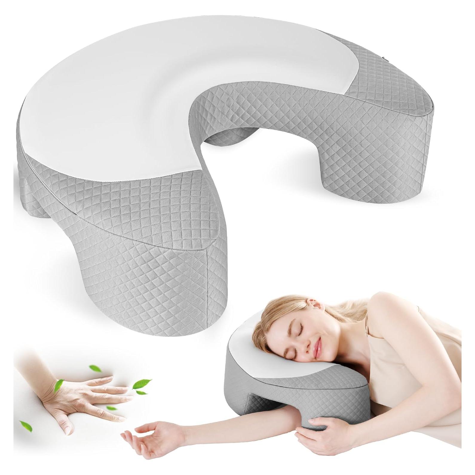Almohada Ergonómica EUHAMS para Durmientes Laterales - Espuma de Memoria, Soporte para Cuello, Gris