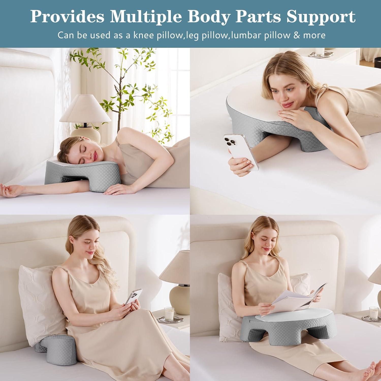 Almohada Ergonómica EUHAMS para Durmientes Laterales - Espuma de Memoria, Soporte para Cuello, Gris