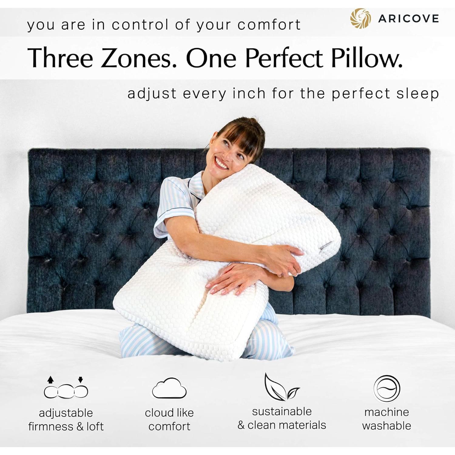 Almohada Ergonómica Ajustable Aricove Queen 50x76cm