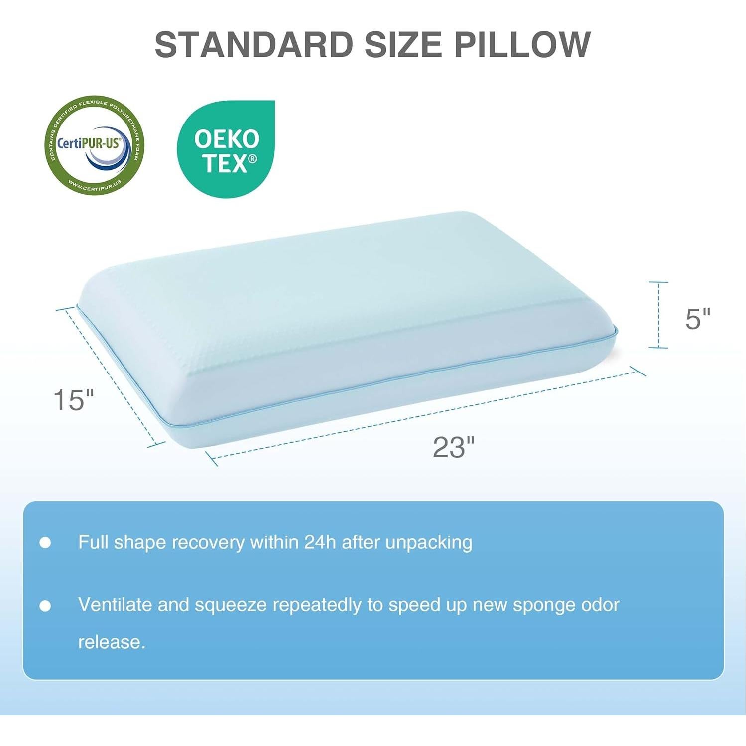 Almohada Refrigerante EGOHOME de Espuma Viscoelástica 58x38cm