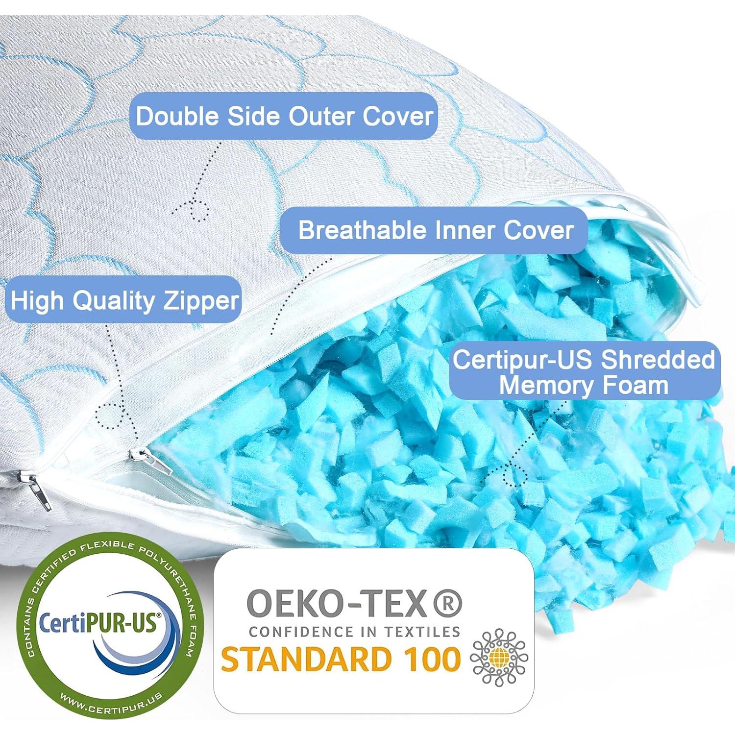 Juego de 2 Almohadas Refrigerantes Puzellot Tamaño Queen