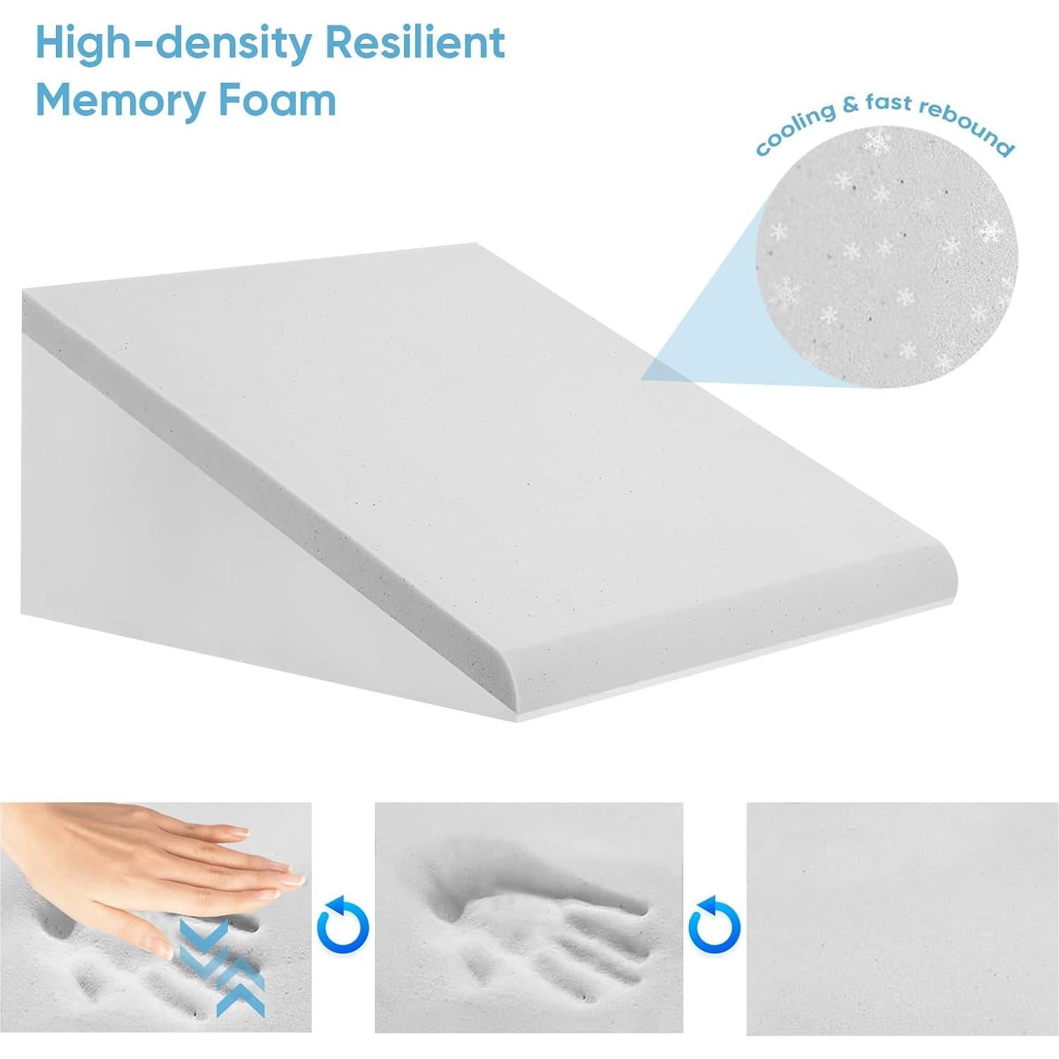 Cojín en Cuña OAISZ 25 cm Espuma Viscoelástica Gris Claro