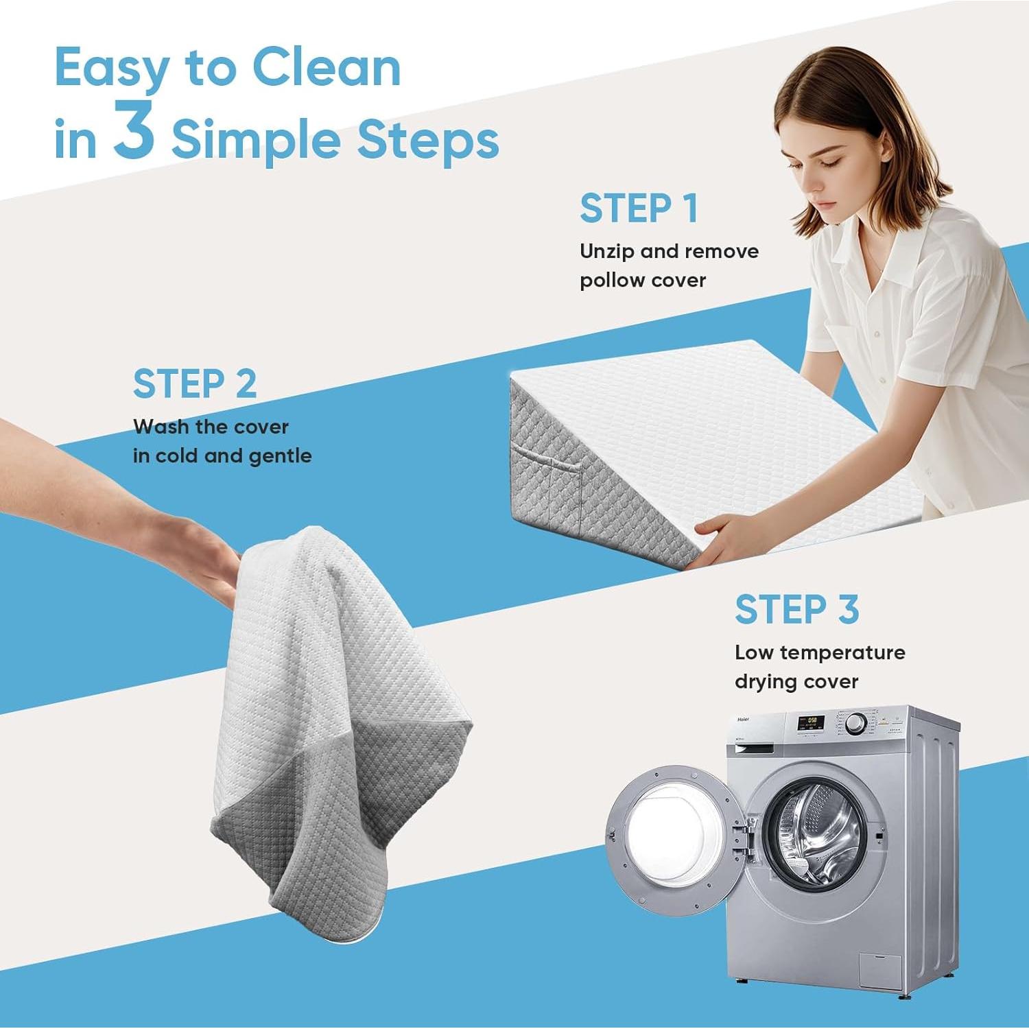 Cojín en Cuña OAISZ 25 cm Espuma Viscoelástica Gris Claro