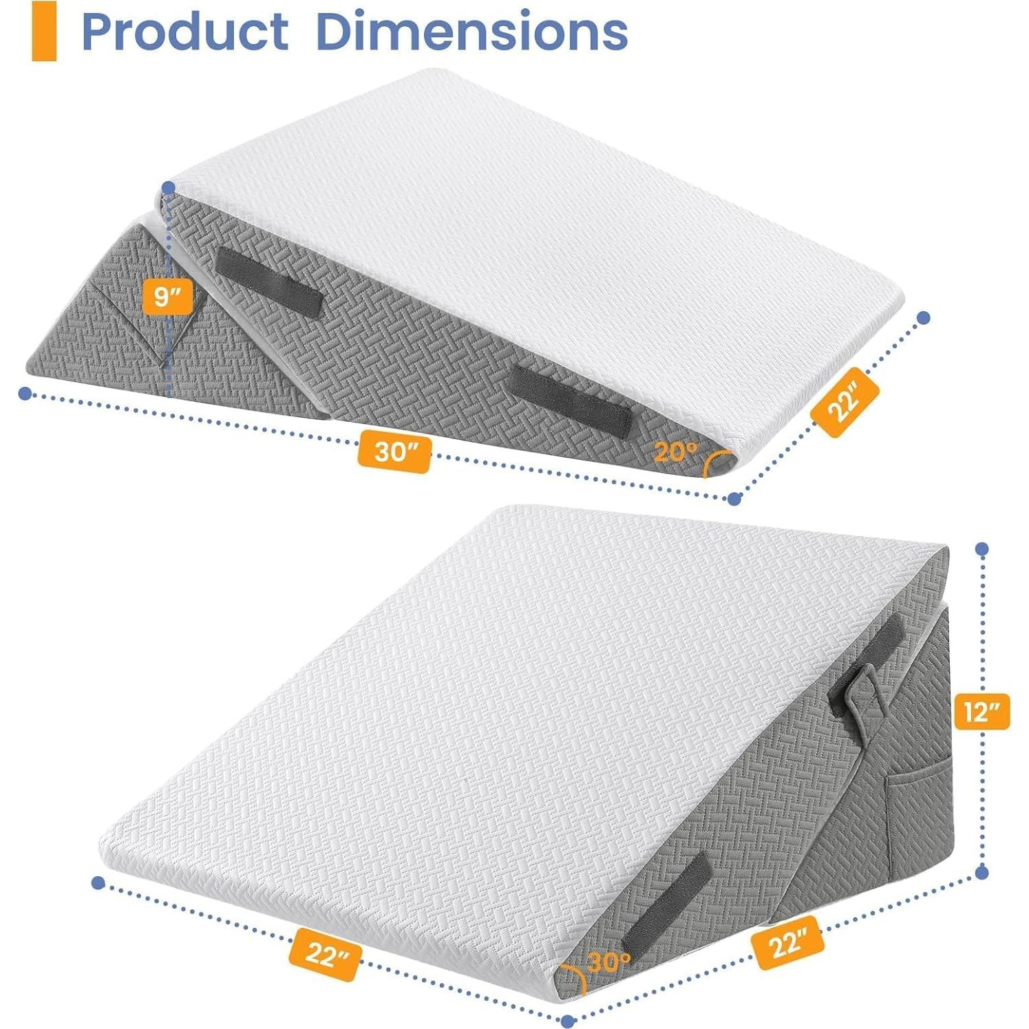 Juego de Almohadas en Cuña Sasttie Ajustable 3 Piezas Espuma