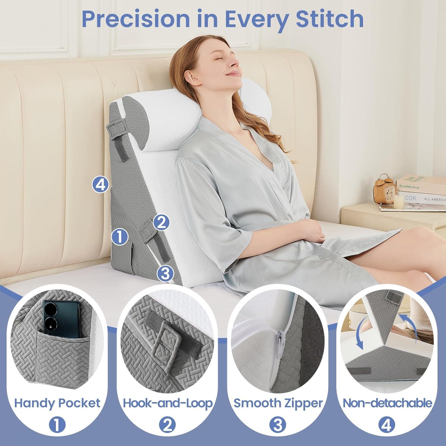 Juego de Almohadas en Cuña Sasttie Ajustable 3 Piezas Espuma