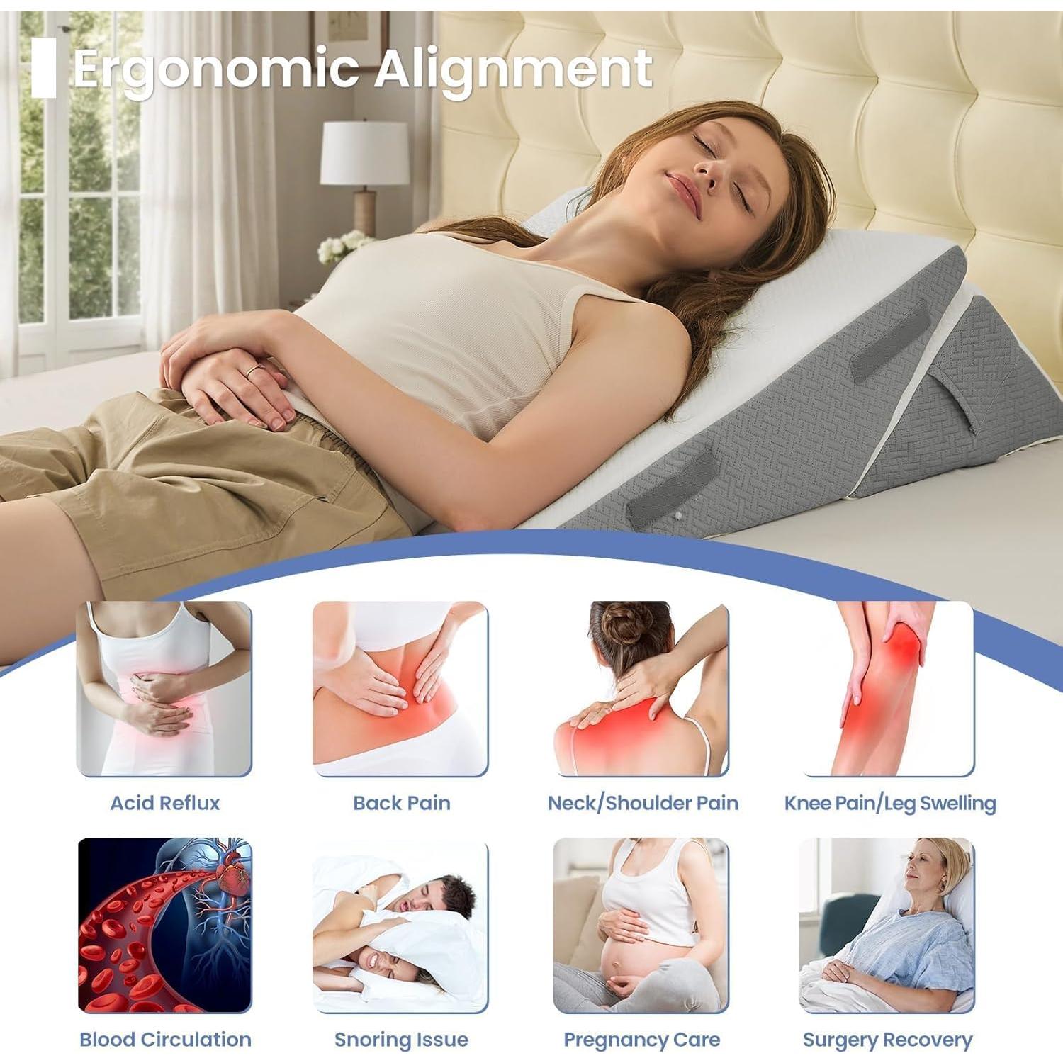 Juego de Almohadas en Cuña Sasttie Ajustable 3 Piezas Espuma
