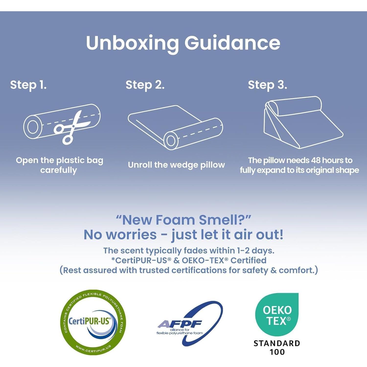 Juego de Almohadas en Cuña Sasttie Ajustable 3 Piezas Espuma