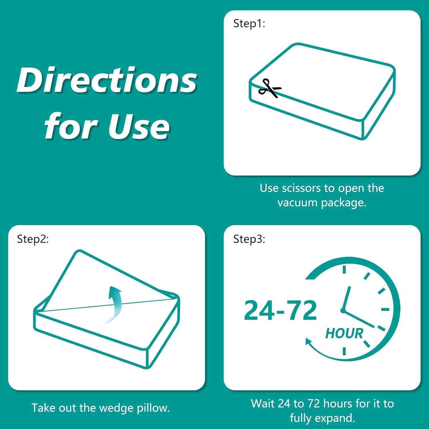 Juego de Almohadas en Cuña Ortopédica Longering 4 Pcs - Soporte Cuello y Piernas