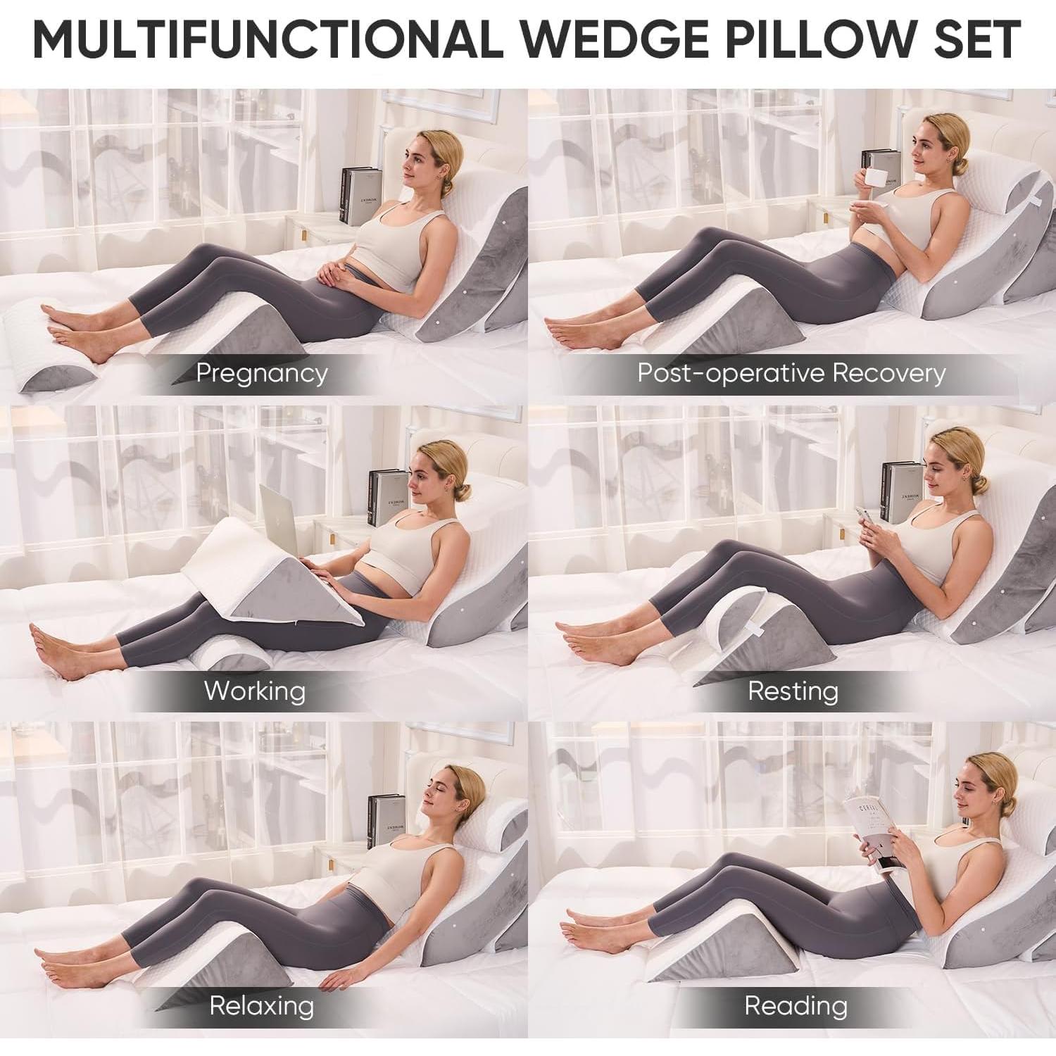 Juego de 4 Almohadas en Cuña Ortopédica OAISZ - Espuma Viscoelástica