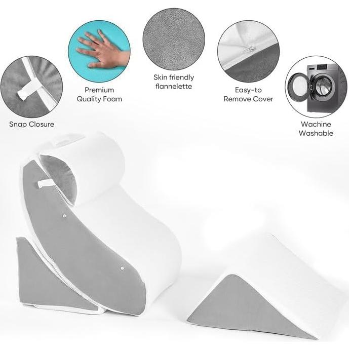 Juego de 4 Almohadas en Cuña Ortopédica OAISZ - Espuma Viscoelástica