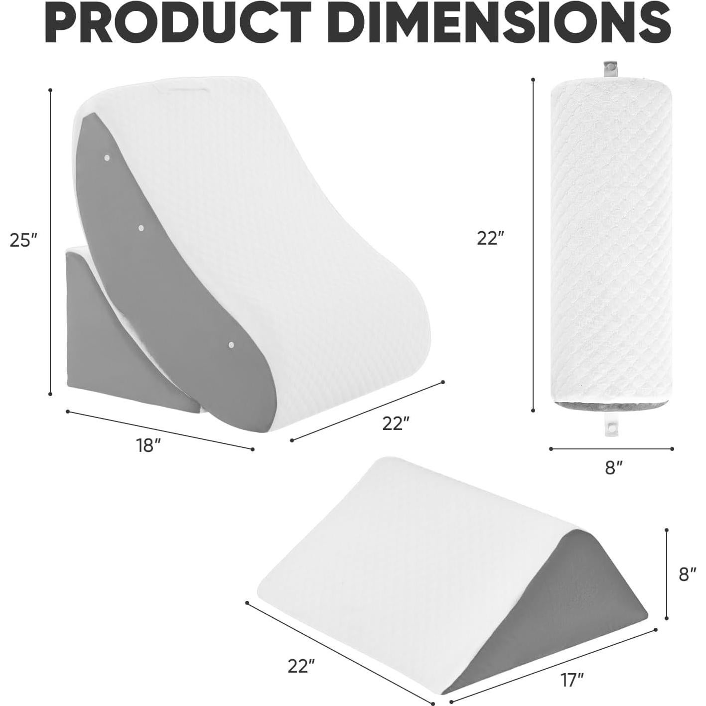 Juego de 4 Almohadas en Cuña Ortopédica OAISZ - Espuma Viscoelástica