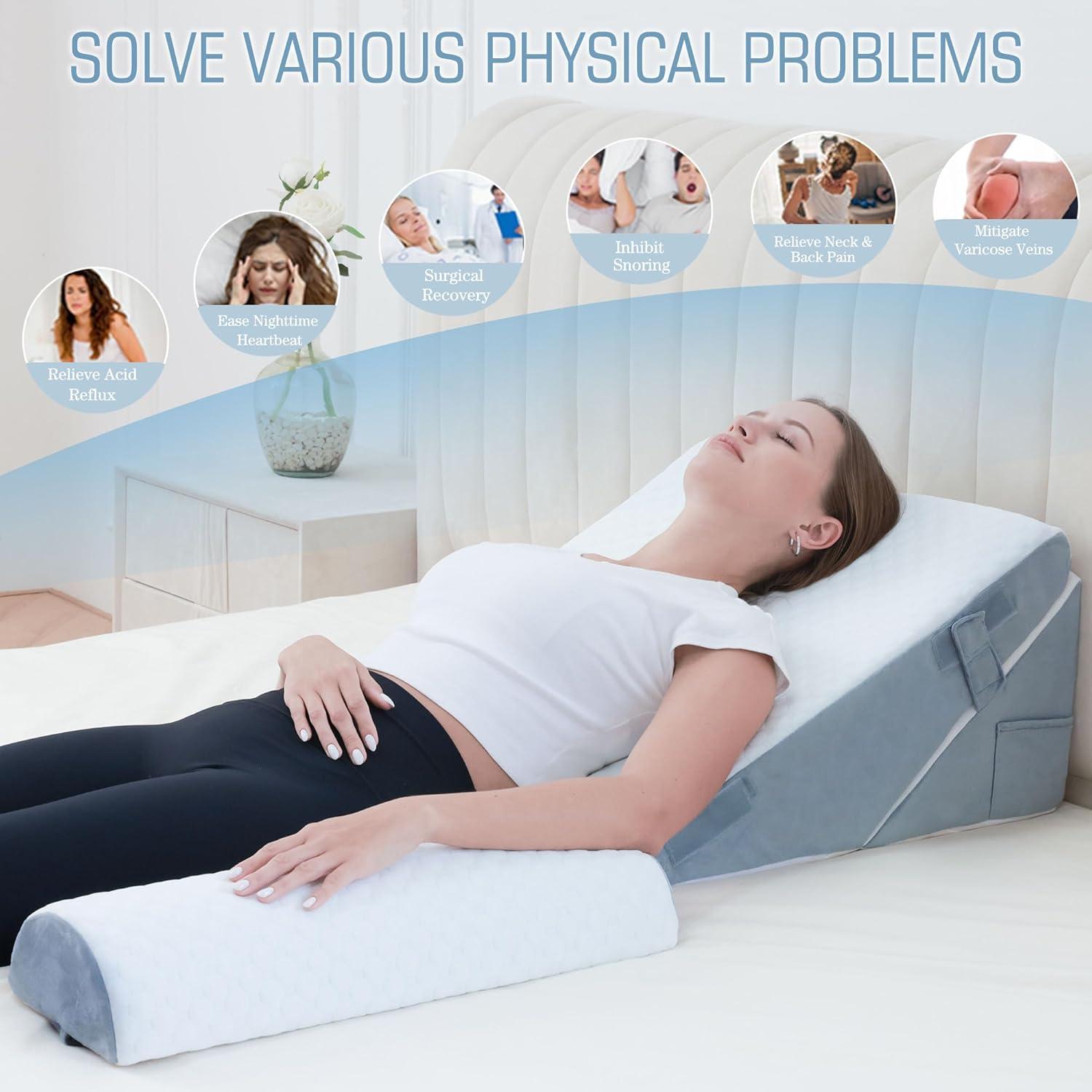 Juego de 3 Almohadas en Cuña Ortopédicas HDJOAPS 22x30 cm