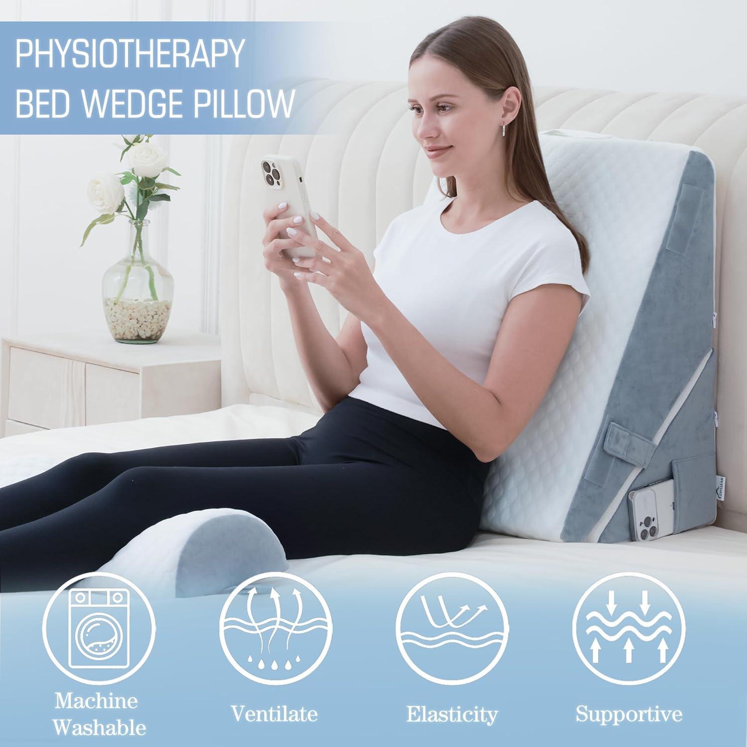 Juego de 3 Almohadas en Cuña Ortopédicas HDJOAPS 22x30 cm