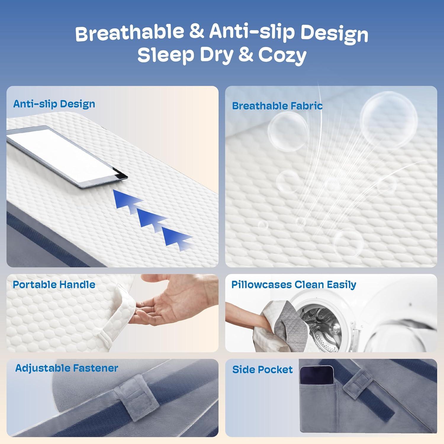 Cojín en cuña Simpledad 3 piezas 30.48 cm para reflujo y dolor