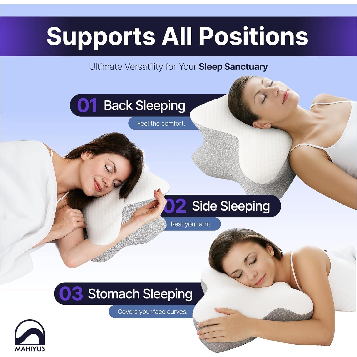 Almohada Cervical Ergonomica MAHIYUS Espuma de Memoria 60x40cm