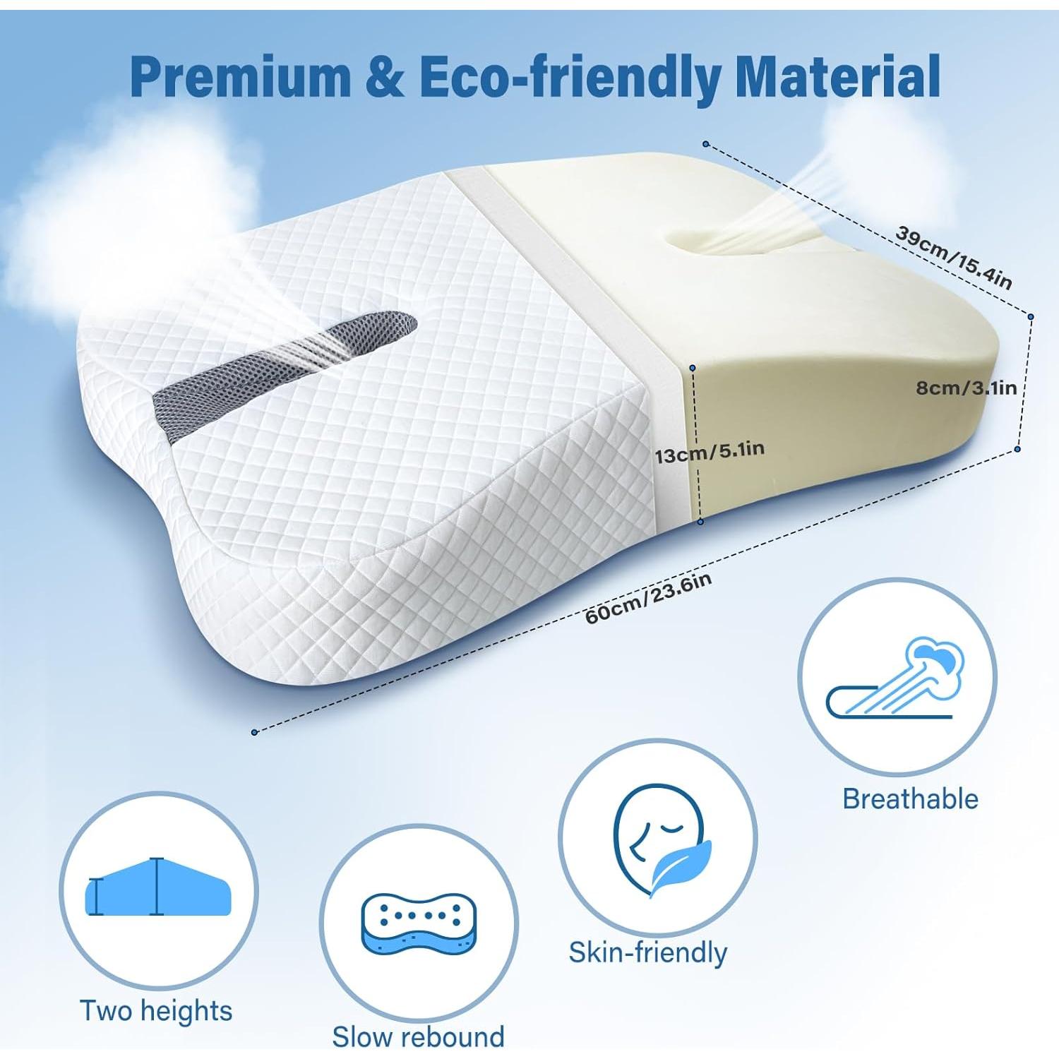 Almohada Anti-Ronquidos SAHEYER Espuma de Memoria 60x38cm