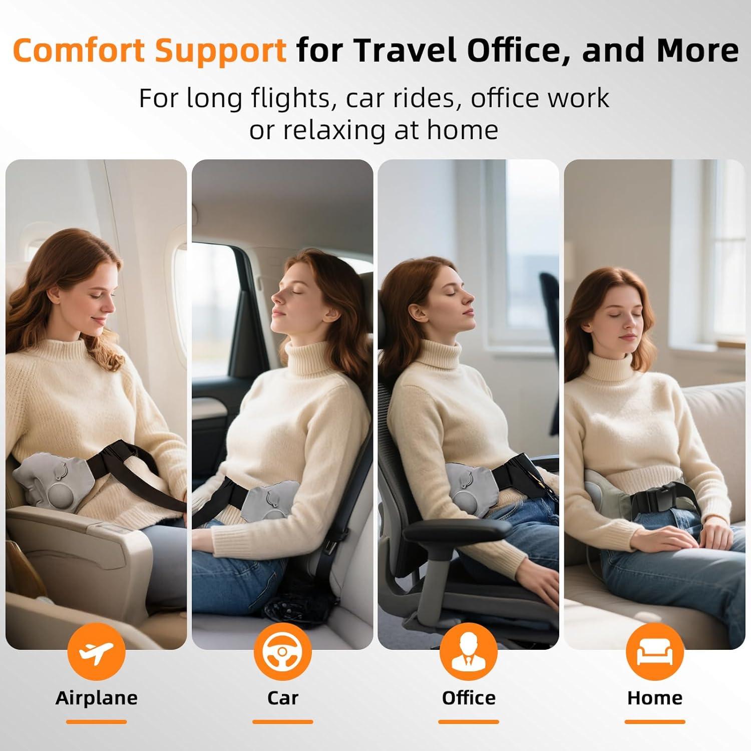 Cojín Lumbar Inflable Nufuriri FlowRest 300 - Gris, Plegable