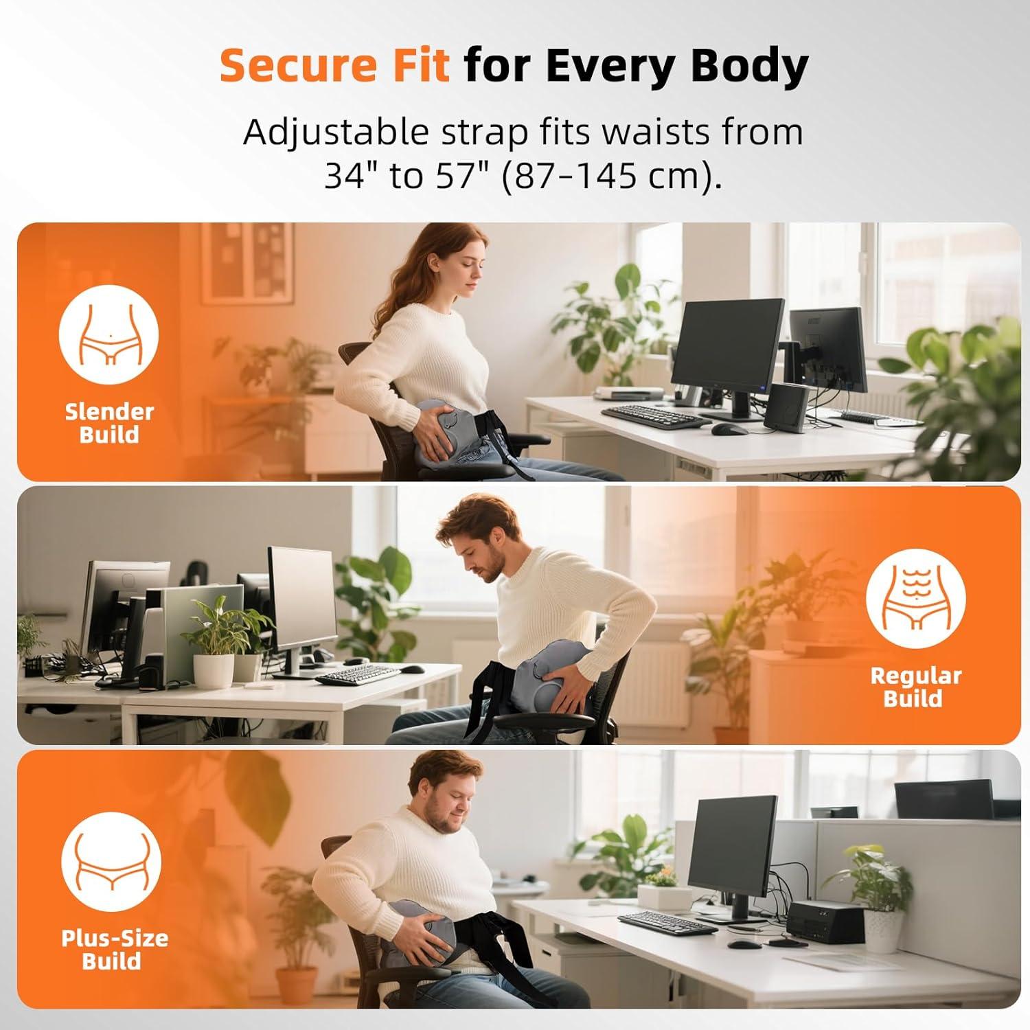 Cojín Lumbar Inflable Nufuriri FlowRest 300 - Gris, Plegable