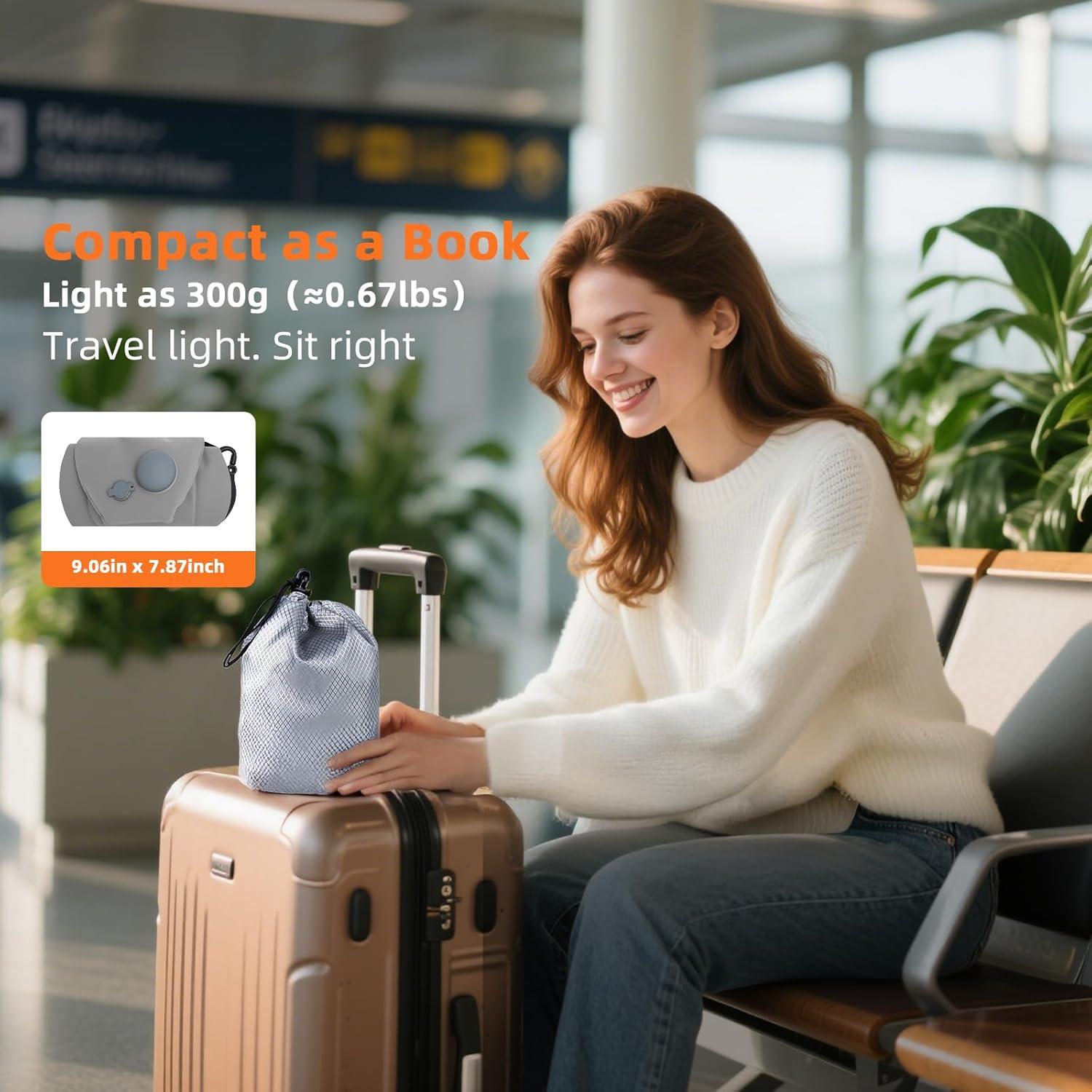 Cojín Lumbar Inflable Nufuriri FlowRest 300 - Gris, Plegable