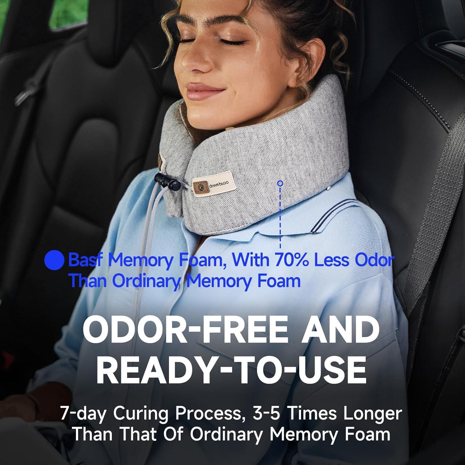 Almohada de Cuello Drembloo Gris Espuma de Memoria Ergonómica