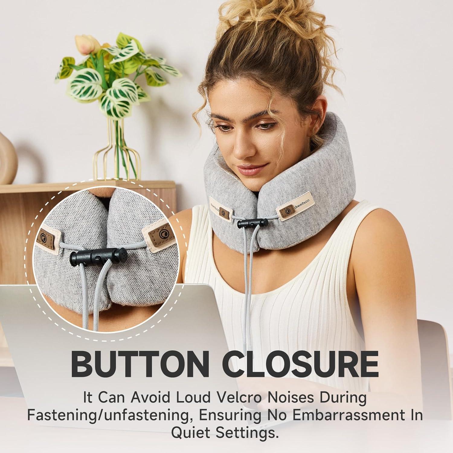 Almohada de Cuello Drembloo Gris Espuma de Memoria Ergonómica