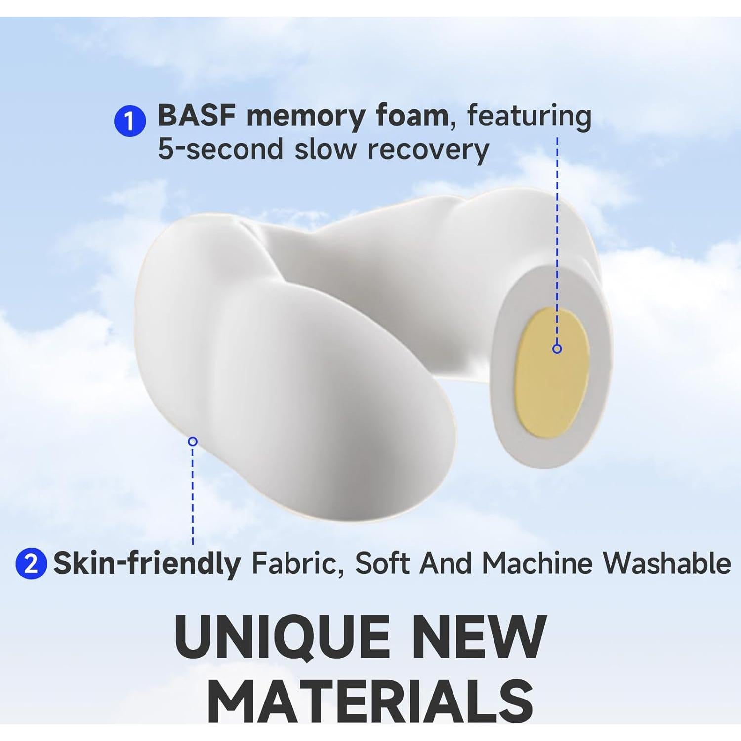 Almohada de Cuello Drembloo Gris Espuma de Memoria Ergonómica