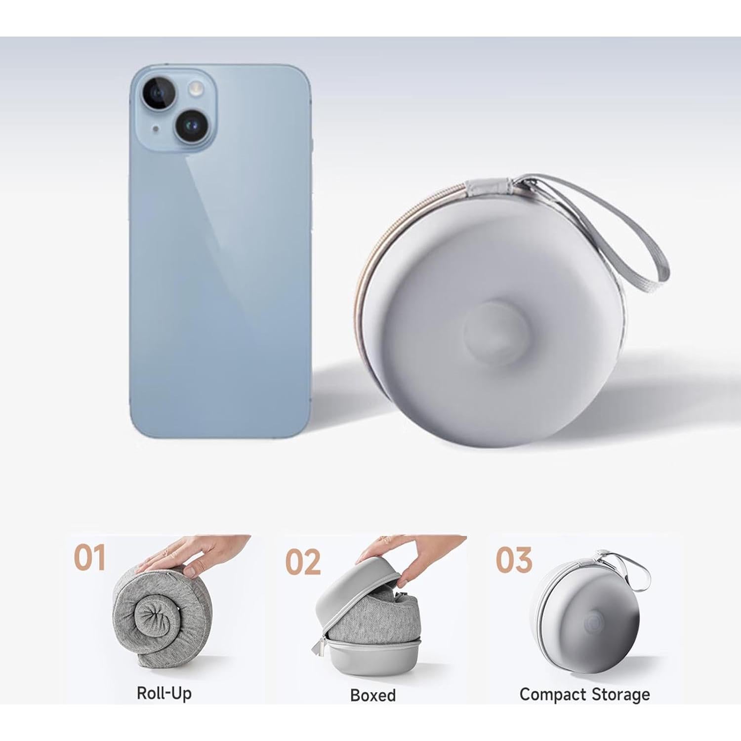 Almohada de Cuello Drembloo Gris Espuma de Memoria Ergonómica