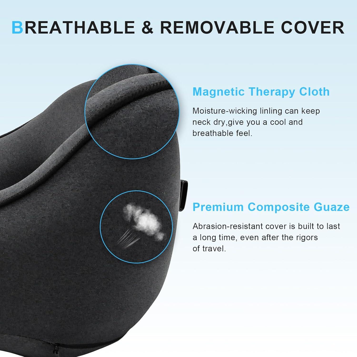 Almohada de Cuello de Viaje Ustenroya 100% Espuma de Memoria Negra