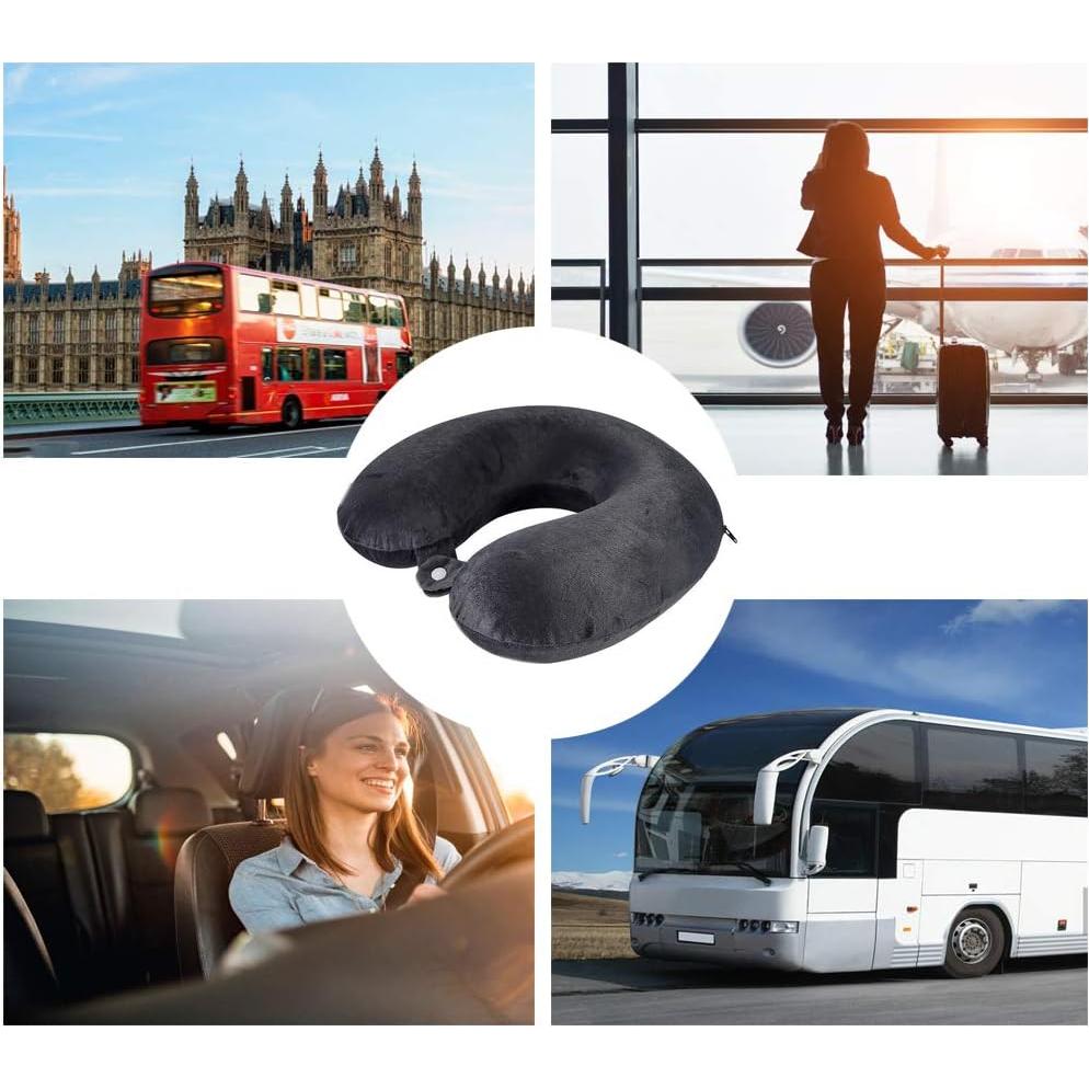 Almohada de Viaje Gluck Plants Espuma con Memoria Negra 30x28cm