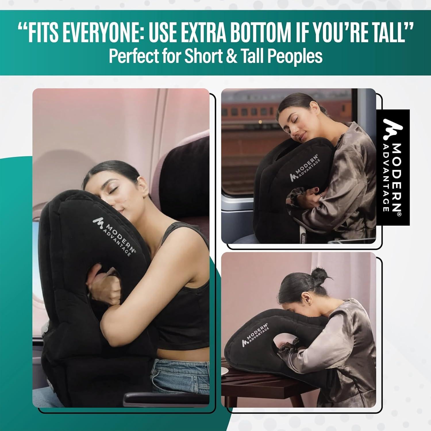 Almohada de Viaje Inflable Modern Advantage con Soporte Ajustable