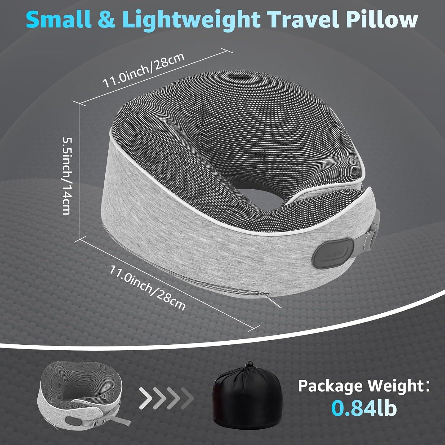 Almohada de Viaje Ergonómica Gikezed Gris-1 Espuma con Memoria
