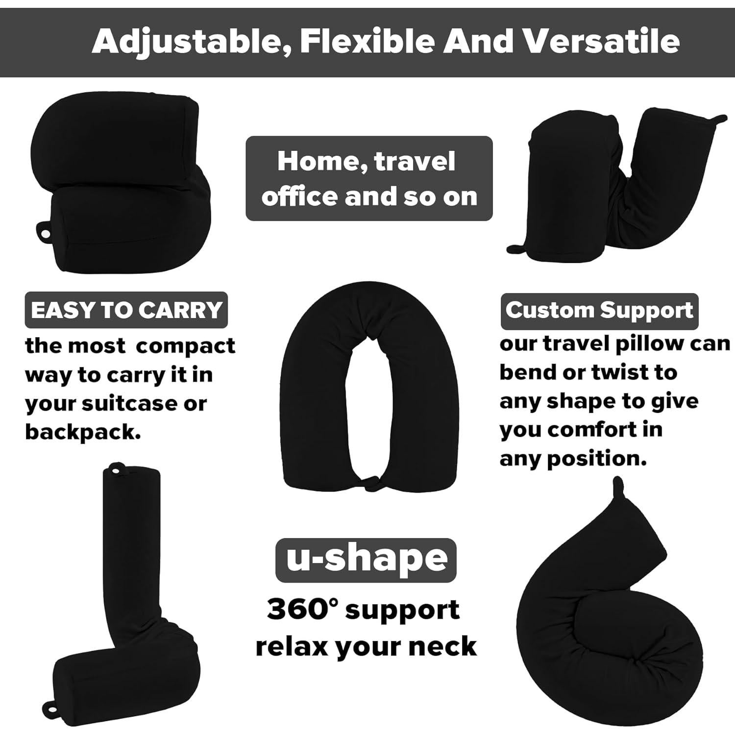 Almohada de Viaje Ajustable Aatacas Espuma de Memoria 2 Pcs