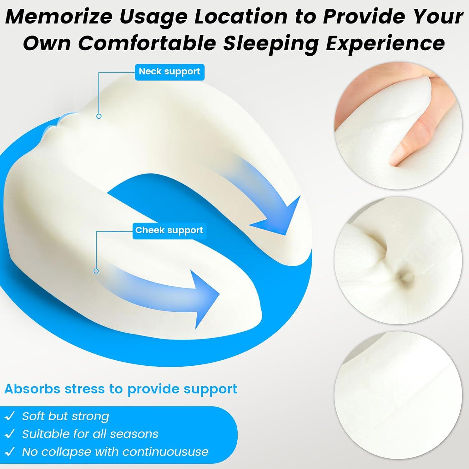 Almohada de Cuello de Viaje Dexmary Espuma Viscoelástica Gris