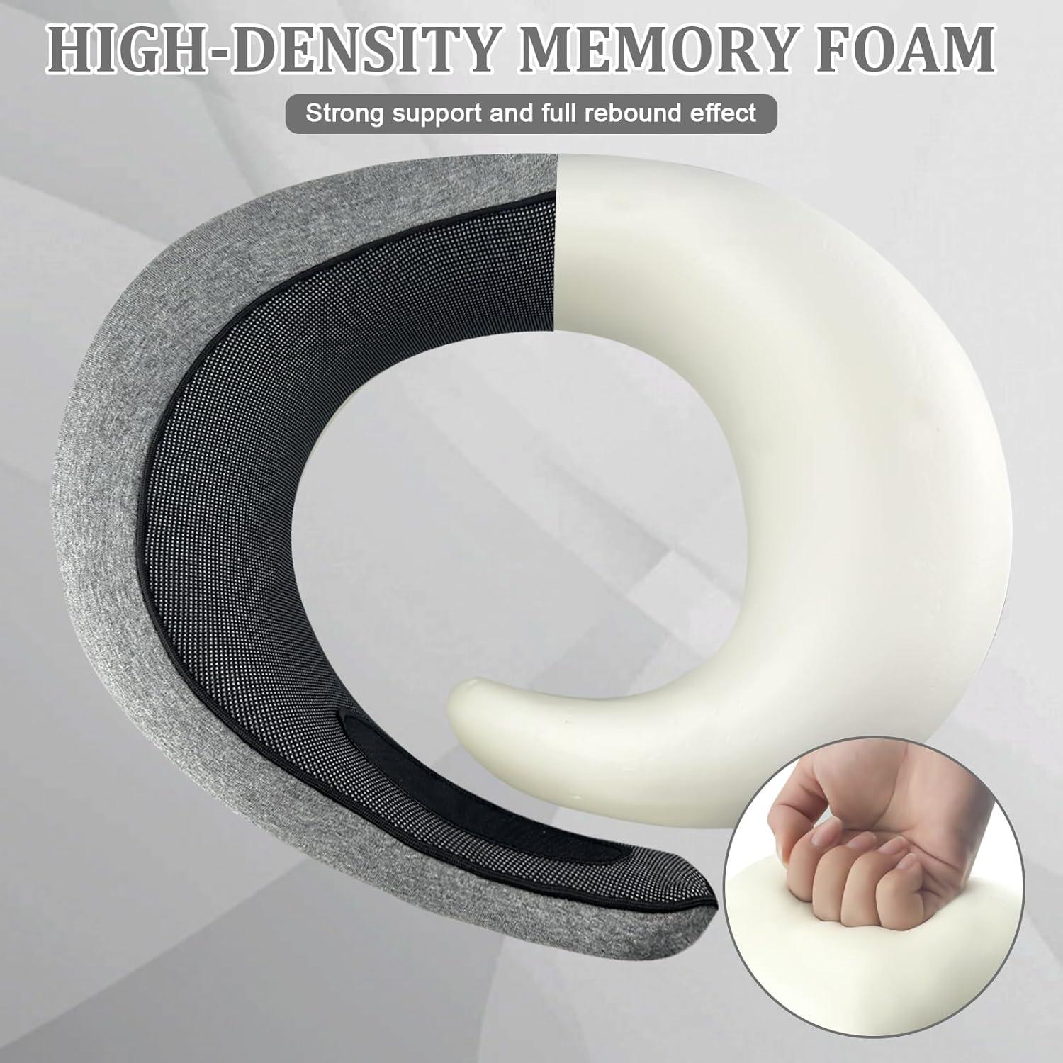 Almohada de Cuello LZKEWUQO Gris Espuma Memoria 38x38 cm