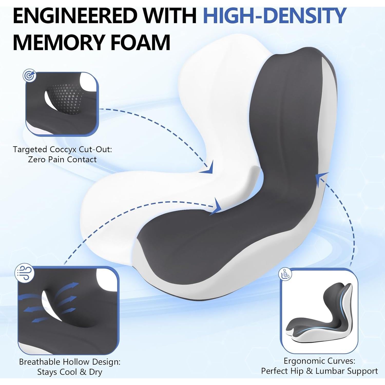 Cojín de Asiento y Respaldo 2-en-1 Genérico para Camiones