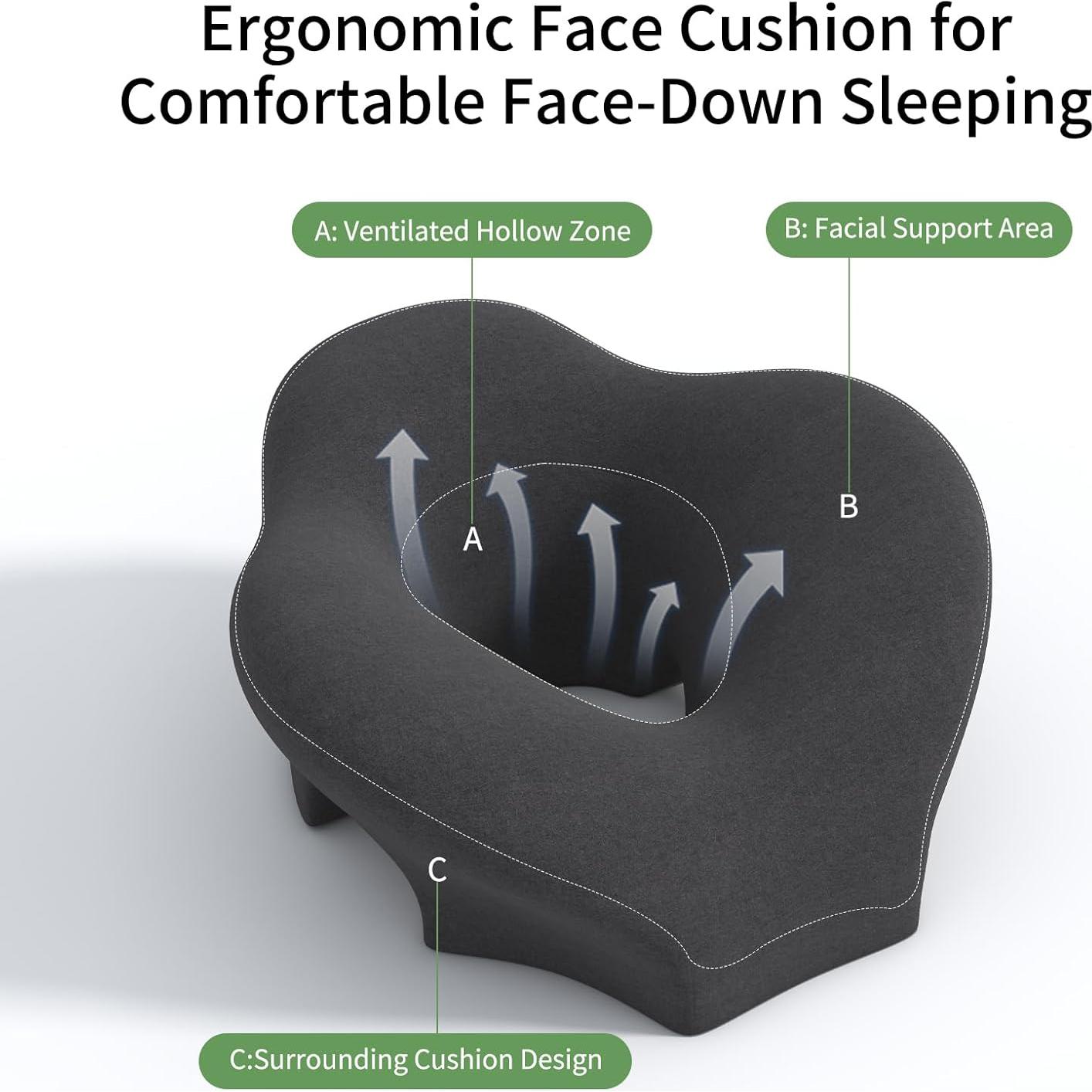 Almohada de Masaje Boca Abajo UTJZIB - Espuma Viscoelástica