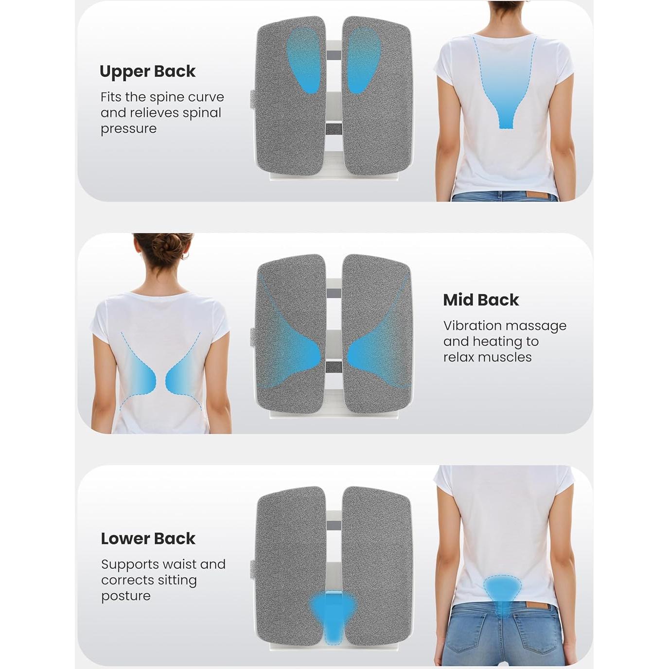 Cojín de Soporte Lumbar Calentado y Masajeador Comfier CF-1313